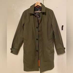 Jack Spade Designer Men’s Olive Green Trench Coat